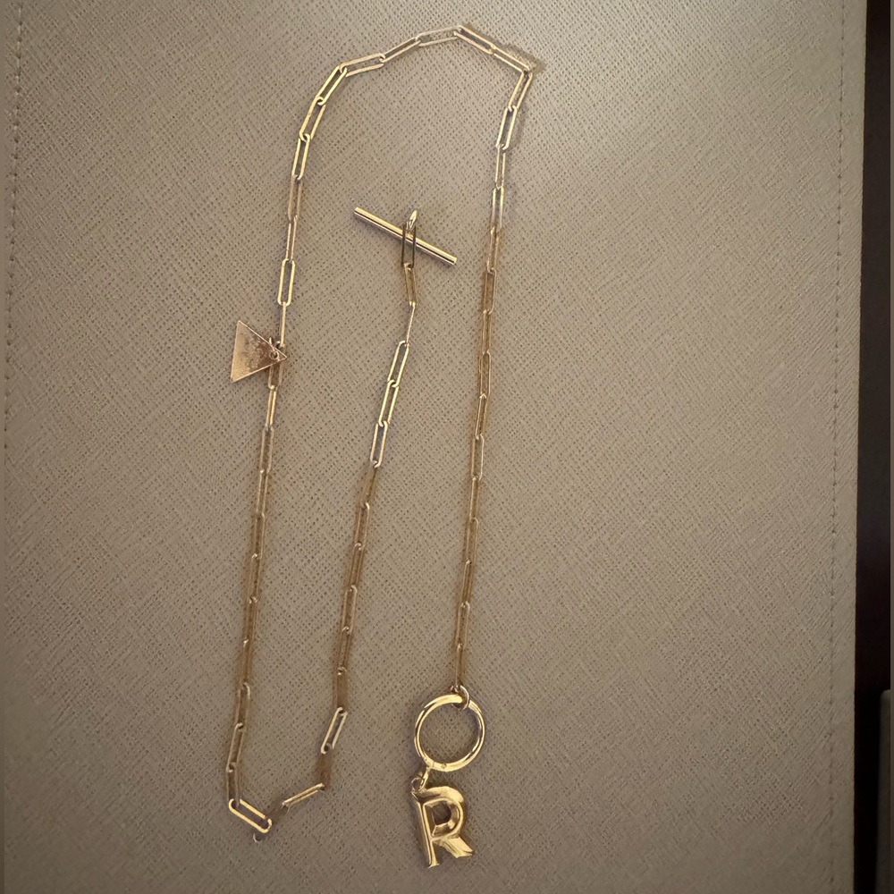 “R” paperclip necklace - Anthropologie